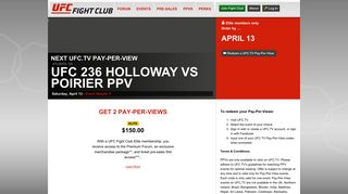 
                            5. UFC® Fight Club Pay-Per-View Access