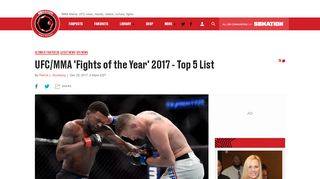 
                            11. UFC/MMA 'Fights of the Year' 2017 - Top 5 List - MMAmania.com