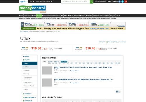 
                            11. Uflex News - Moneycontrol