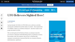 
                            10. UFO Believers Sighted Here! - The Washington Post