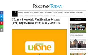 
                            9. Ufone's Biometric Verification System (BVS) deployment ...