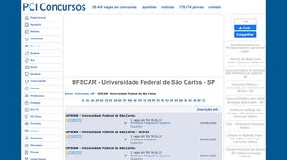 
                            8. UFSCAR - Universidade Federal de São Carlos - SP - PCI Concursos
