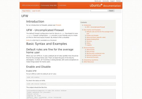 
                            13. UFW - Community Help Wiki - Ubuntu Documentation