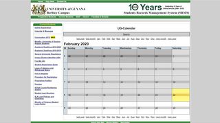 
                            4. UG-Calendar - University of Guyana - Current Students Login ...