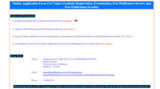 
                            6. UG Form Fill-up by Colleges - The University of Burdwan