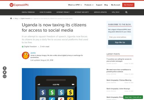 
                            10. Ugandans now have to pay tax to access social media - ExpressVPN