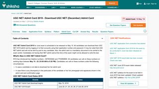 
                            6. UGC NET Admit Card 2019 - Download UGC NET ... - Shiksha.com