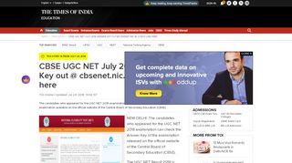 
                            10. UGC NET Answer key - Times of India