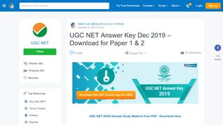 
                            3. UGC NET Answer Keys (2009-2018) | Download Paper 1 & 2 All ...