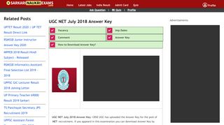 
                            8. UGC NET July 2018 Answer Key- Exam Answer Key | Download Online