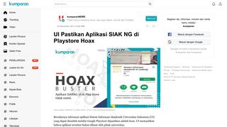 
                            9. UI Pastikan Aplikasi SIAK NG di Playstore Hoax - kumparan.com