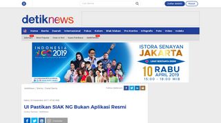 
                            6. UI Pastikan SIAK NG Bukan Aplikasi Resmi - detikNews