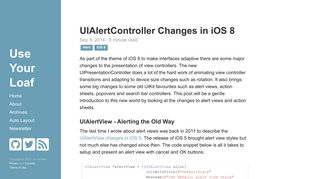 
                            4. UIAlertController Changes in iOS 8 - Use Your Loaf