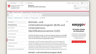 
                            2. UID-Register - KMU Portal - Der Bundesrat admin.ch