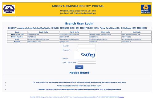 
                            8. UIIC: Indian Bank Arogya Raksha Portal - LOGIN - UIIC Ltd Home