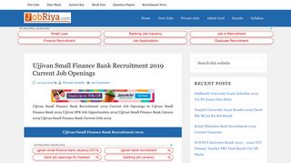 
                            5. Ujjivan Small Finance Bank Recruitment 2019 Current Job Openings