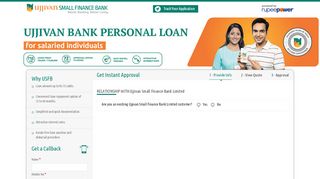 
                            8. Ujjivan Small Finance Banking: Apply for Personal Loan Online