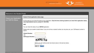 
                            5. uj/status - University of Johannesburg - Student Portal