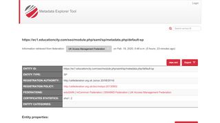 
                            11. UK Access Management Federation - Metadata Explorer Tool