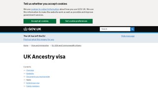 
                            8. UK Ancestry visa: Apply - GOV.UK