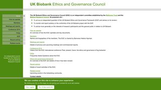 
                            11. UK Biobank Ethics and Governance Council