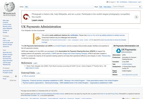 
                            6. UK Payments Administration - Wikipedia