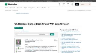 
                            10. UK Resident Cannot Book Cruise With SmartCruiser - ...