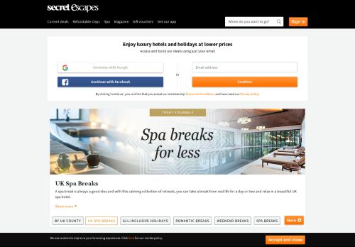 
                            11. UK Spa Breaks | Save up to 60% on luxury travel | Secret Escapes