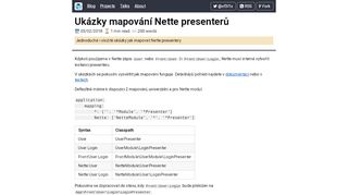 
                            7. Ukázky mapování Nette presenterů - Milan Felix Šulc