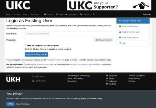 
                            13. UKC Users - Login as Existing User