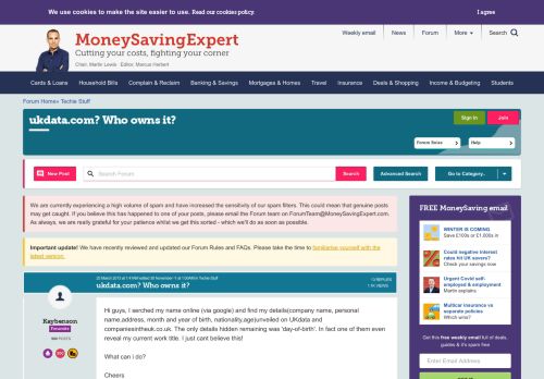 
                            10. ukdata.com? Who owns it? - MoneySavingExpert.com Forums