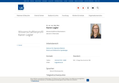 
                            13. UKE - Wissenschaftlerprofil - Karen Legler