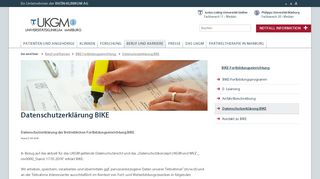 
                            8. UKGM Gießen/Marburg - Datenschutzerklärung BIKE