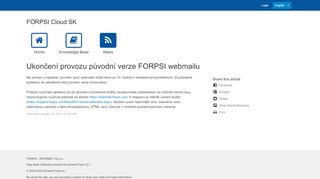 
                            12. Ukončení provozu původní verze FORPSI webmailu - FORPSI Cloud SK