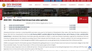 
                            7. UKSEE 2019 Application Form Exam Date | Dev Bhoomi Group of ...