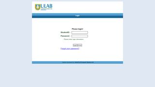 
                            5. ULAB Students Panel - Login