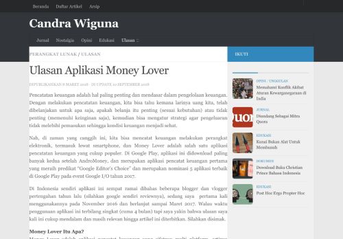 
                            4. Ulasan Aplikasi Money Lover - Candra Wiguna