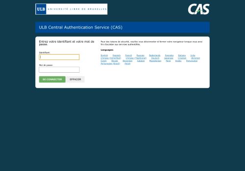 
                            6. ULB Central Authentication Service (CAS) - CAS – Central ...