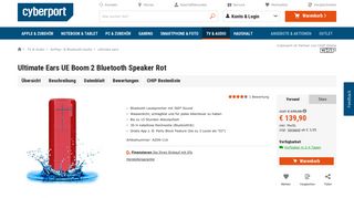 
                            12. Ultimate Ears UE Boom 2 Bluetooth Speaker Rot ++ Cyberport