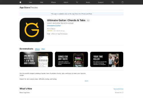 
                            8. Ultimate Guitar: Chords & Tabs on the App Store - iTunes - Apple
