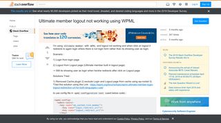 
                            11. Ultimate member logout not working using WPML - Stack Overflow