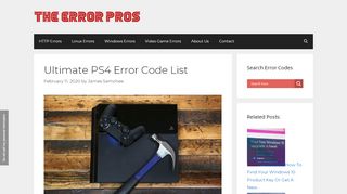 
                            8. Ultimate PS4 Error Code List - The Error Code Pros