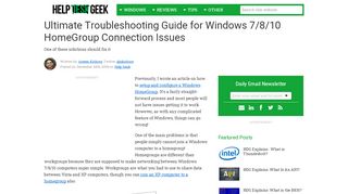 
                            8. Ultimate Troubleshooting Guide for Windows 7/8/10 HomeGroup ...