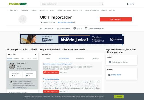 
                            6. Ultra Importador - Reclame Aqui