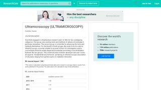 
                            8. Ultramicroscopy | RG Impact Rankings 2018 and 2019