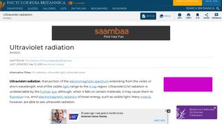 
                            10. ultraviolet radiation | Definition, Examples, & Effects | Britannica.com