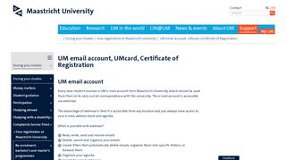 
                            6. UM email account, UMcard, Certificate of Registration - Maastricht ...