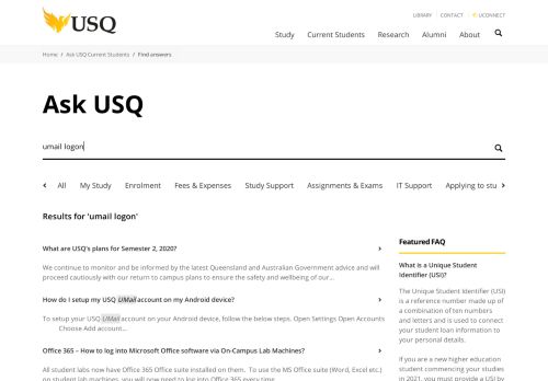 
                            9. umail logon - Find answers: Ask USQ Current Students - Service