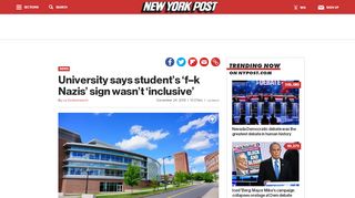 
                            8. UMass says student's 'f--k Nazis' sign wasn't 'inclusive' - New York Post