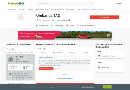 
                            9. Umbanda EAD - Reclame Aqui